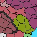 Political map with borders between provinces