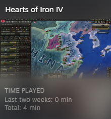 4 minutes total playtime in HOI4