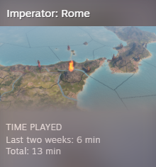 13 minutes total playtime in Imperator